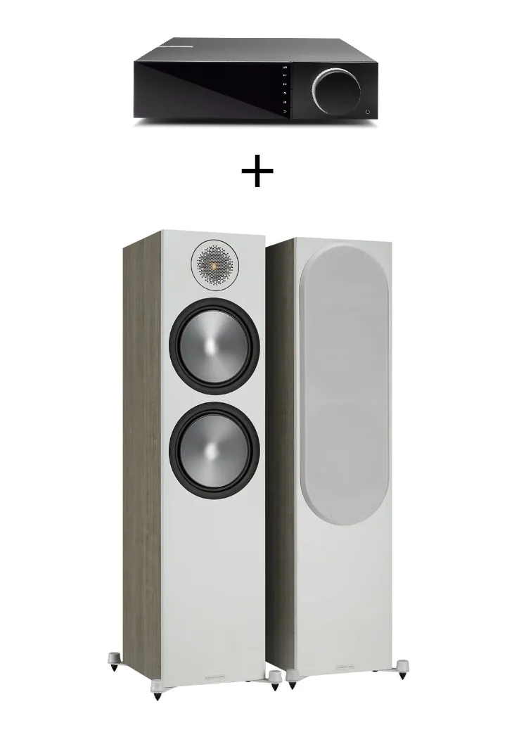PROMO Zestaw kolumn Monitor Audio Bronze 500 + wzmacniacz strumieniowy Cambridge EVO 75 Kolor: Szary