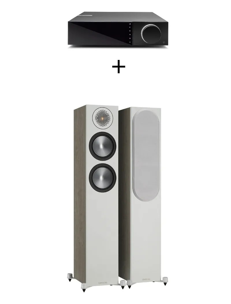 PROMO Zestaw kolumn Monitor Audio Bronze 200 + wzmacniacz strumieniowy Cambridge EVO 75 Kolor: Szary