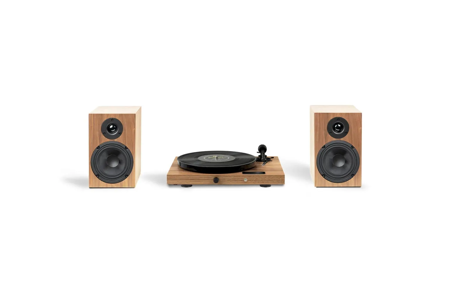 Pro-ject SET HIFI JUKEBOX E1 - Zestaw Gramofon Jukebox E1 + głośniki podstawkowe Speaker Box 5 Kolor: Orzech