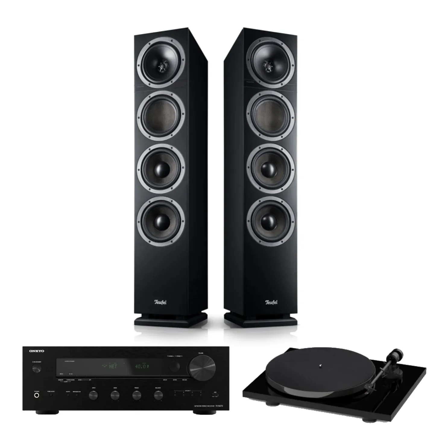 Teufel Theater 500 + Onkyo TX-8470 + Pro-Ject E1 czarny