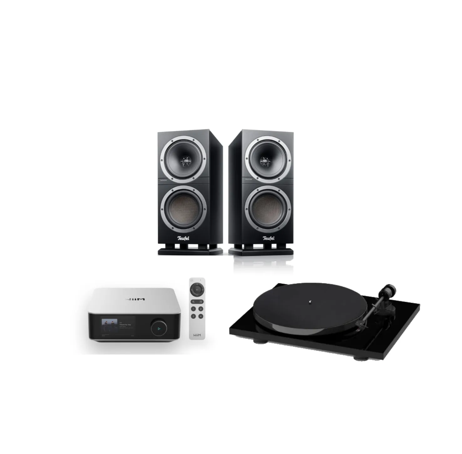 Teufel Theater 500s + Wiim Amp Ultra + Pro-Ject E1 Phono czarny