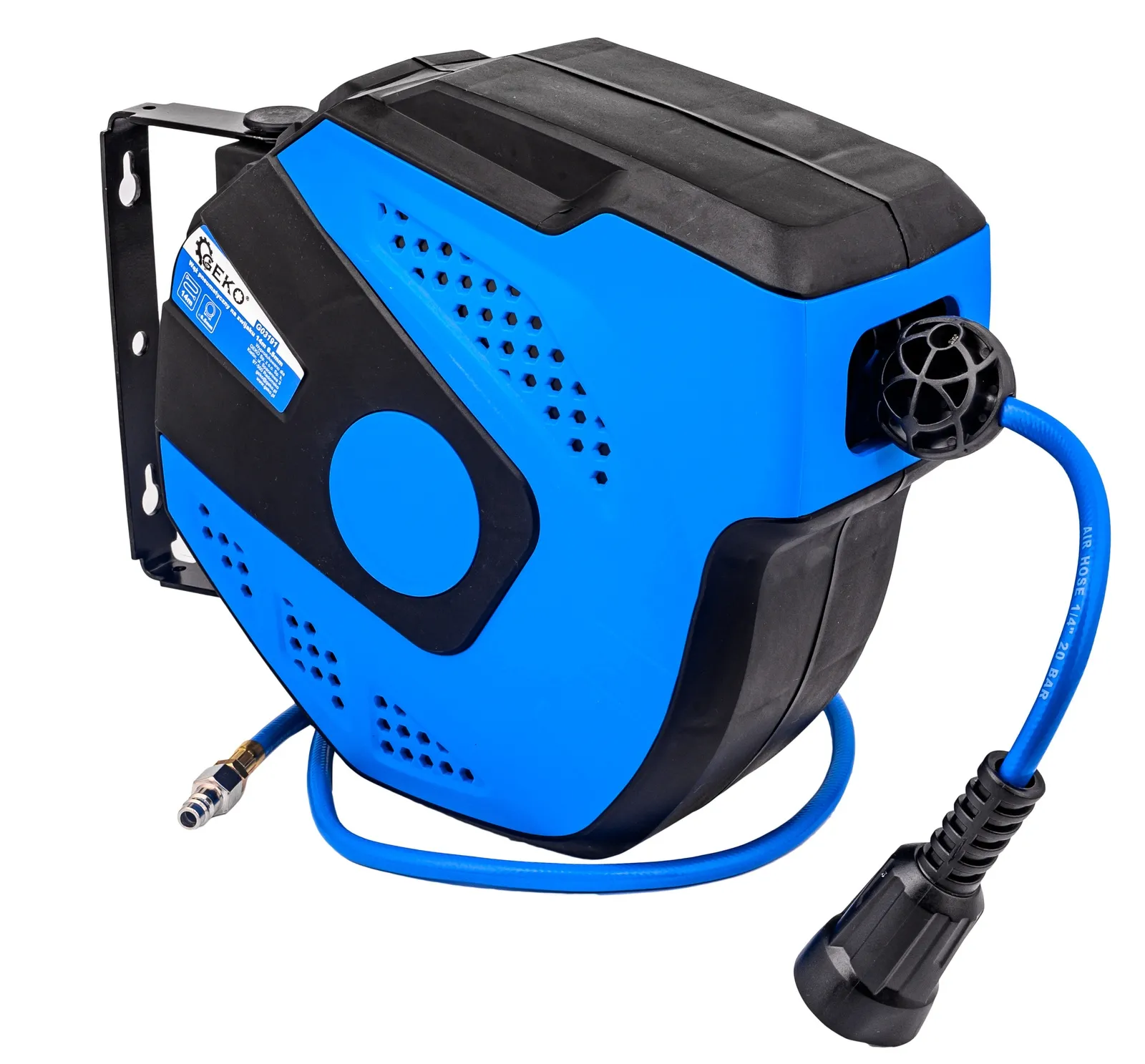 Wąż pneumatyczny do kompresora na zwijaku 14m 6,5mm GEKO