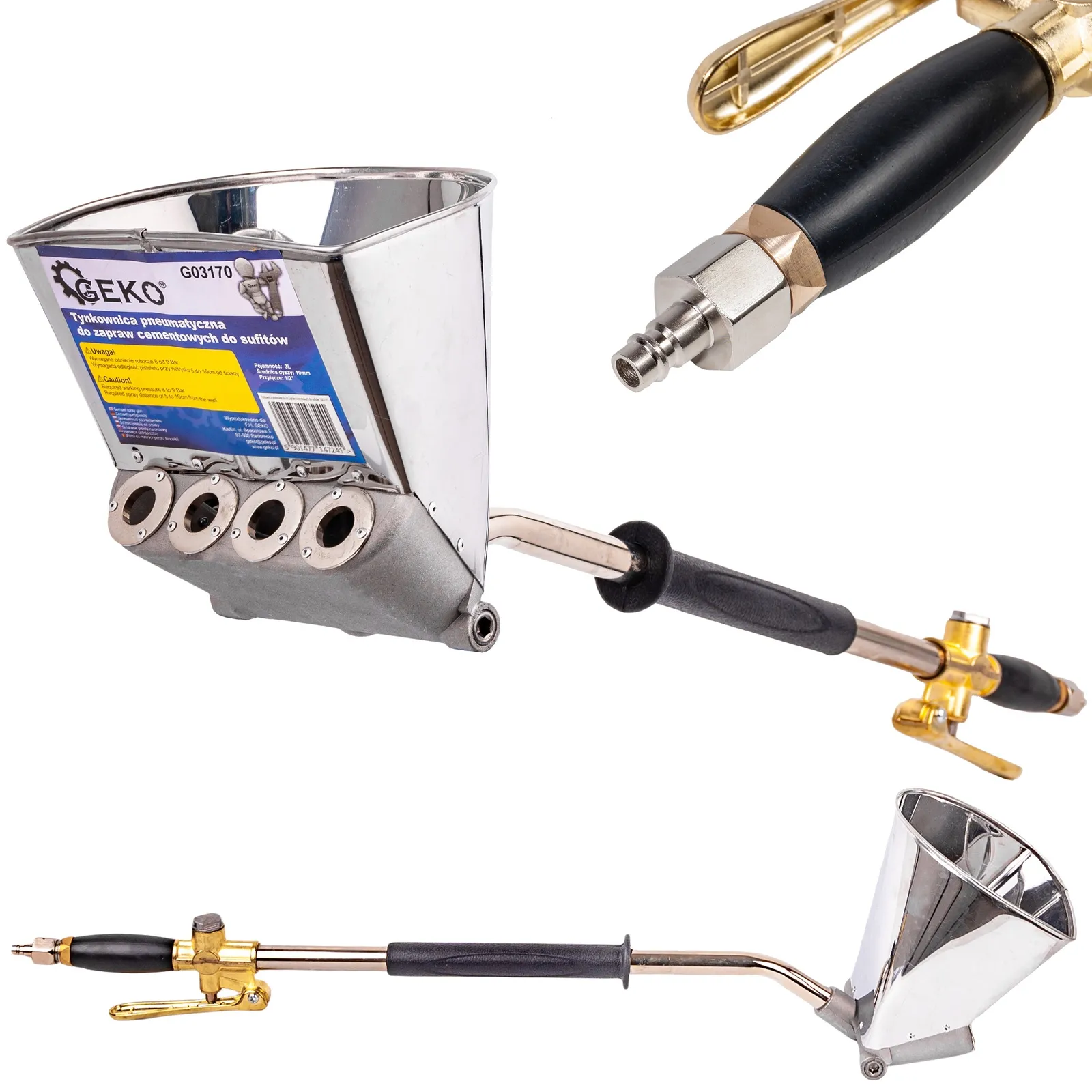 Tynkownica tynkarka pneumatyczna do zaprawy sufitu pistolet GEKO