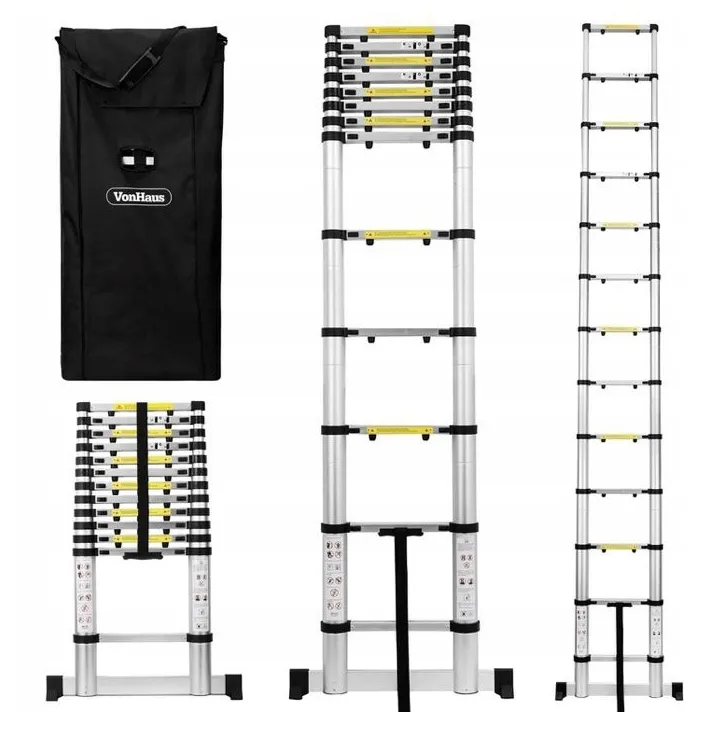 Teleskopowa drabina aluminiowa 3,8m 13 stopni automatycznie składana YATO