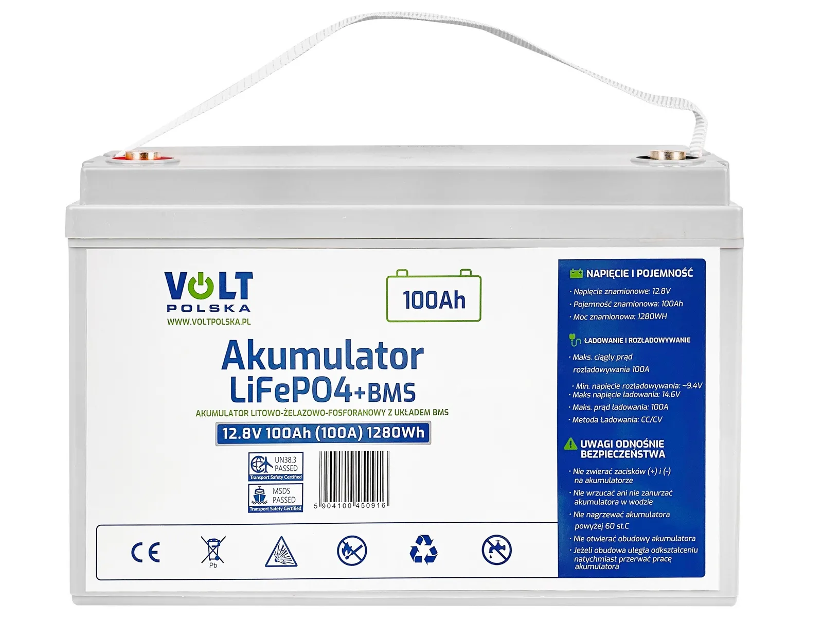 Akumulator LiFePo4 100Ah 100A 12V BMS VOLT POLSKA