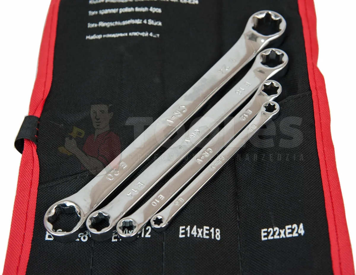 Klucze oczkowe torx polerowane E6-E24 4szt