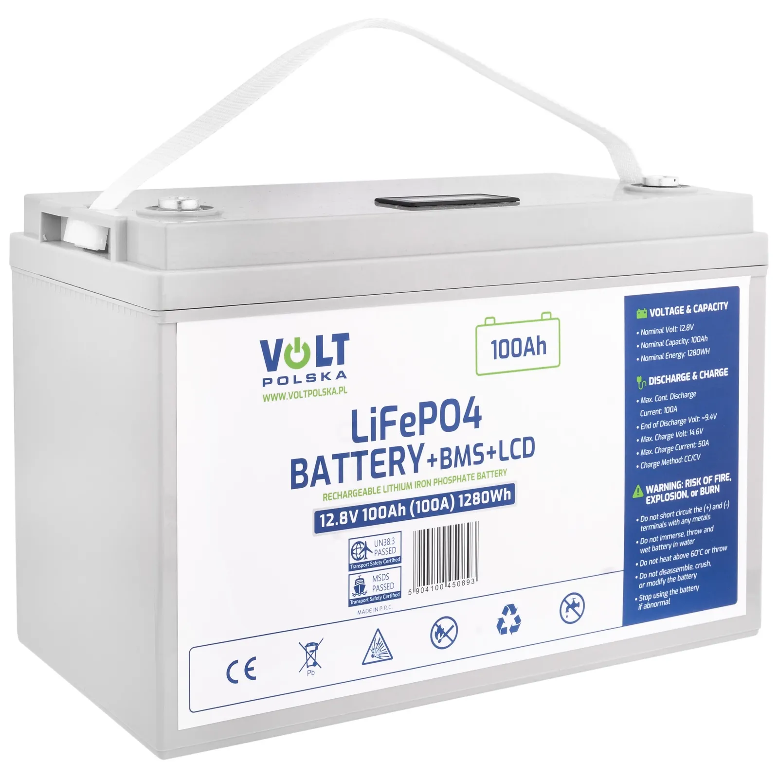 Akumulator LiFePo4 100Ah 100A 12V BMS VOLT POLSKA