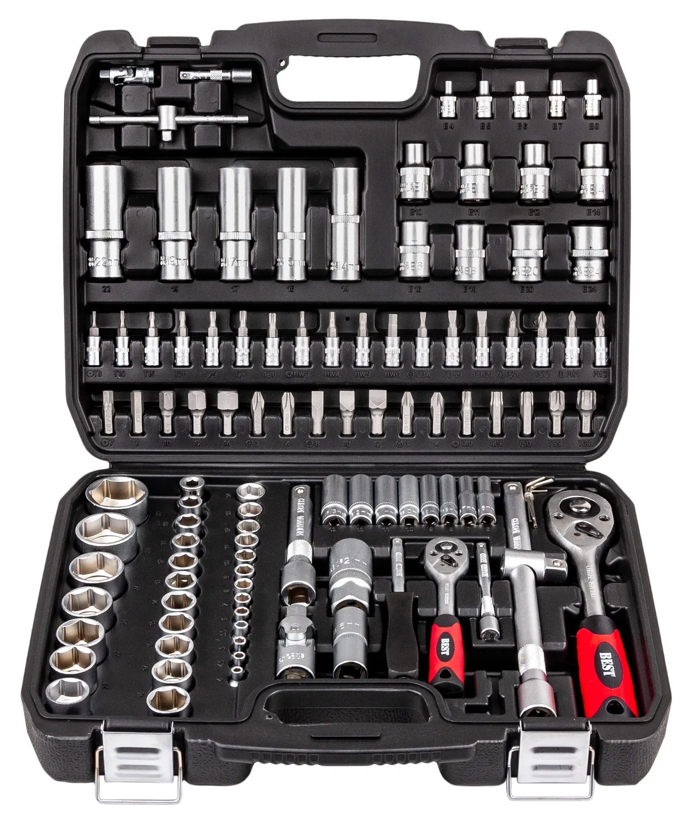 Zestaw narzędziowy kluczy nasadowych bity torx 108 szt BEST