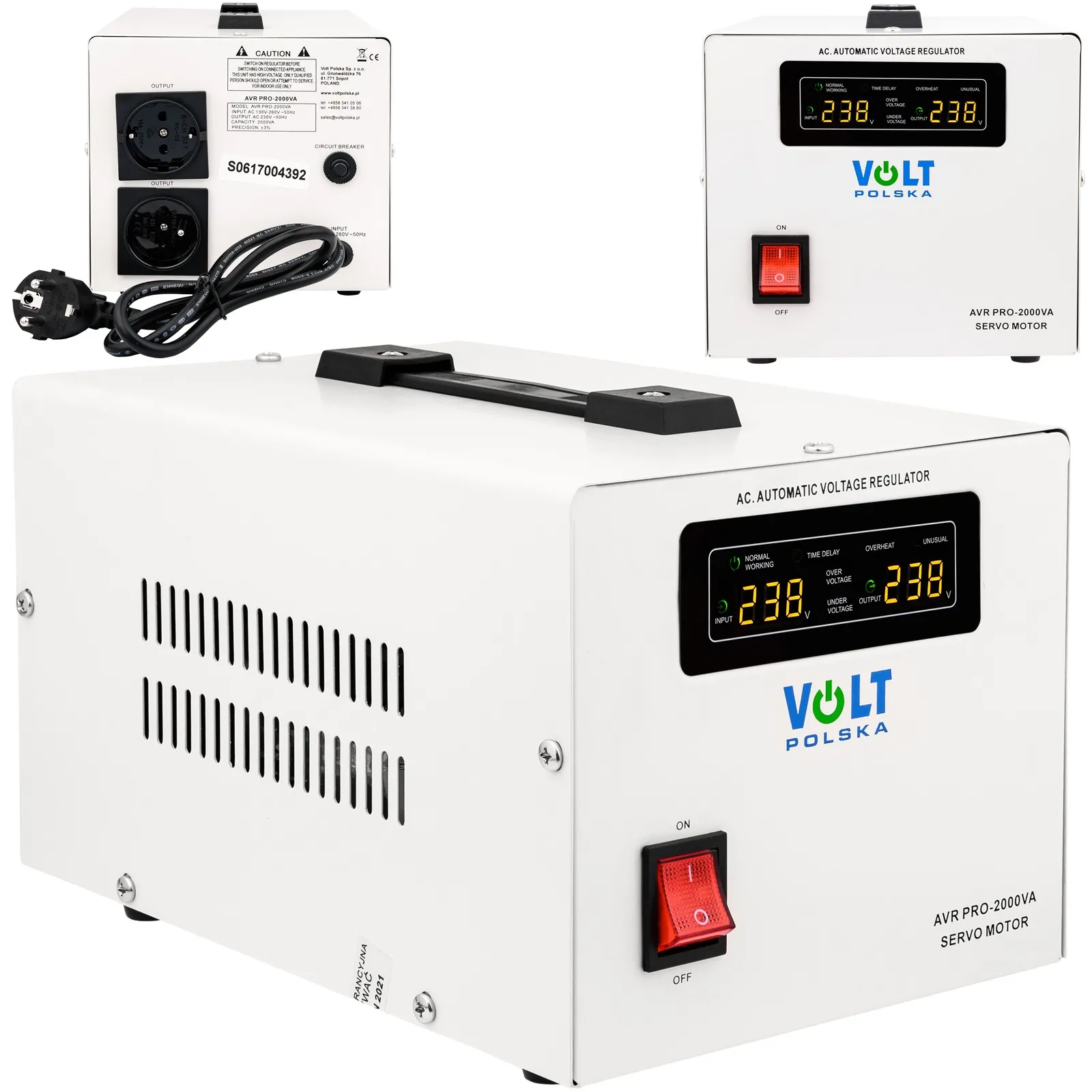 Stabilizator napięcia AVR PRO 2000 VA SERVO 3% do agregat VOLT POLSKA