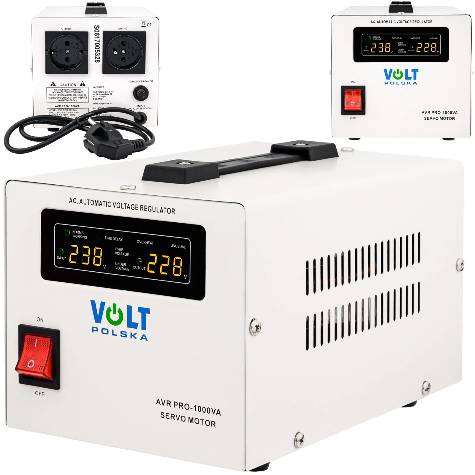 Stabilizator napięcia AVR PRO 1000 VA SERVO 3% do agregat VOLT POLSKA