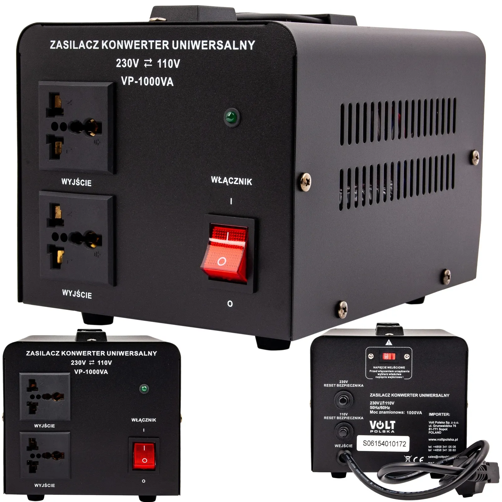 Konwerter reduktor napięcia 1000W (230V/110V) VOLT POLSKA
