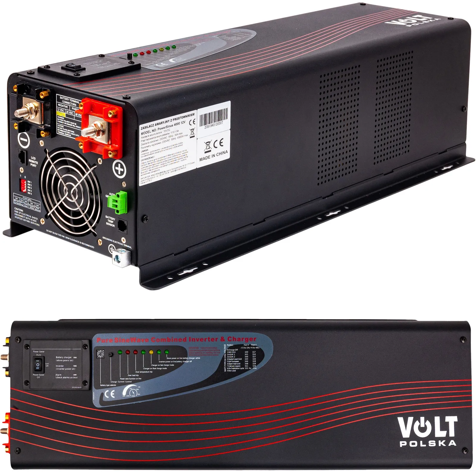 Przetwornica UPS Powersinus-4000W/12000W (12V/230V/4000W-12000W) VOLT POLSKA