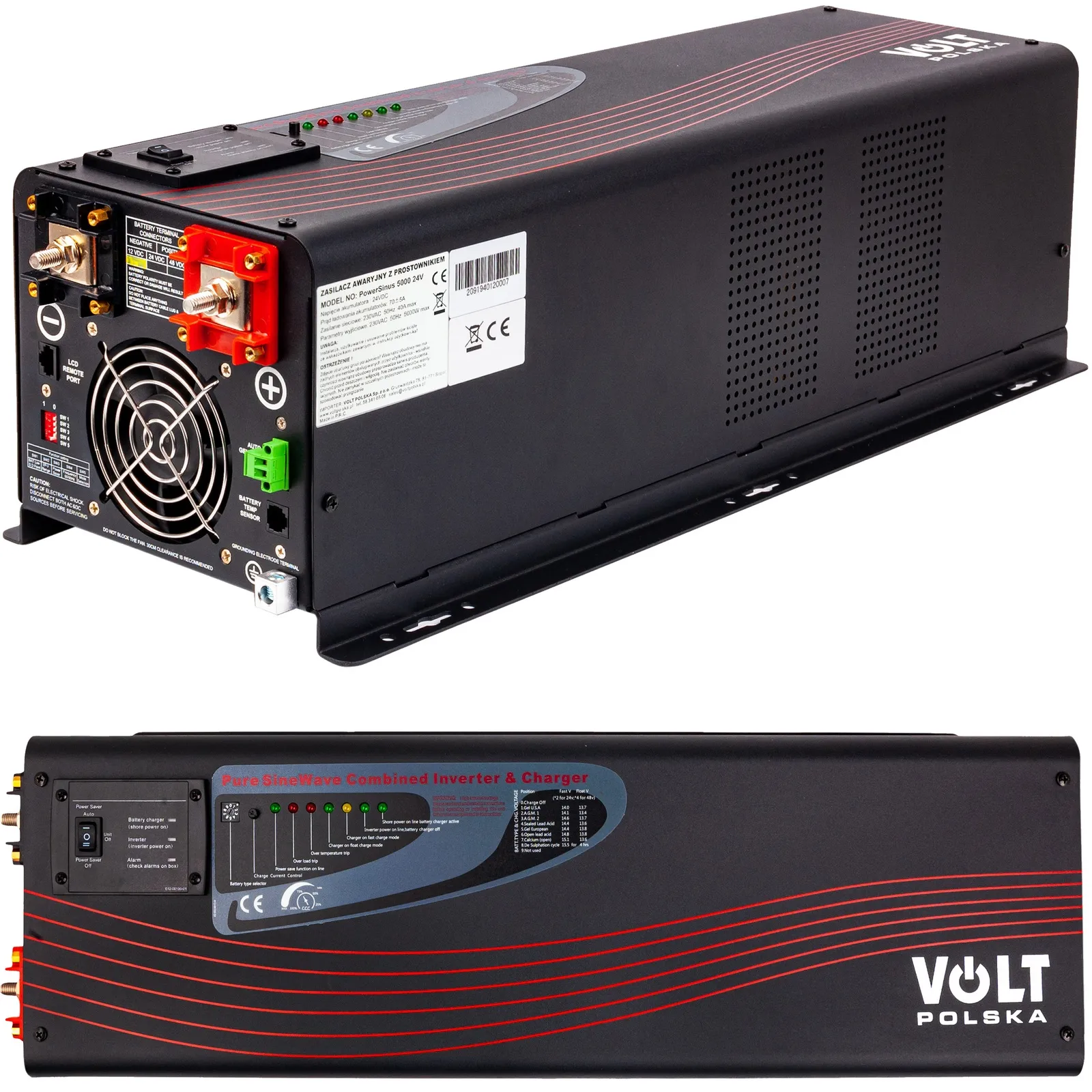 Przetwornica UPS Powersinus-5000W/15000W (24V/230V/5000W-15000W) VOLT POLSKA