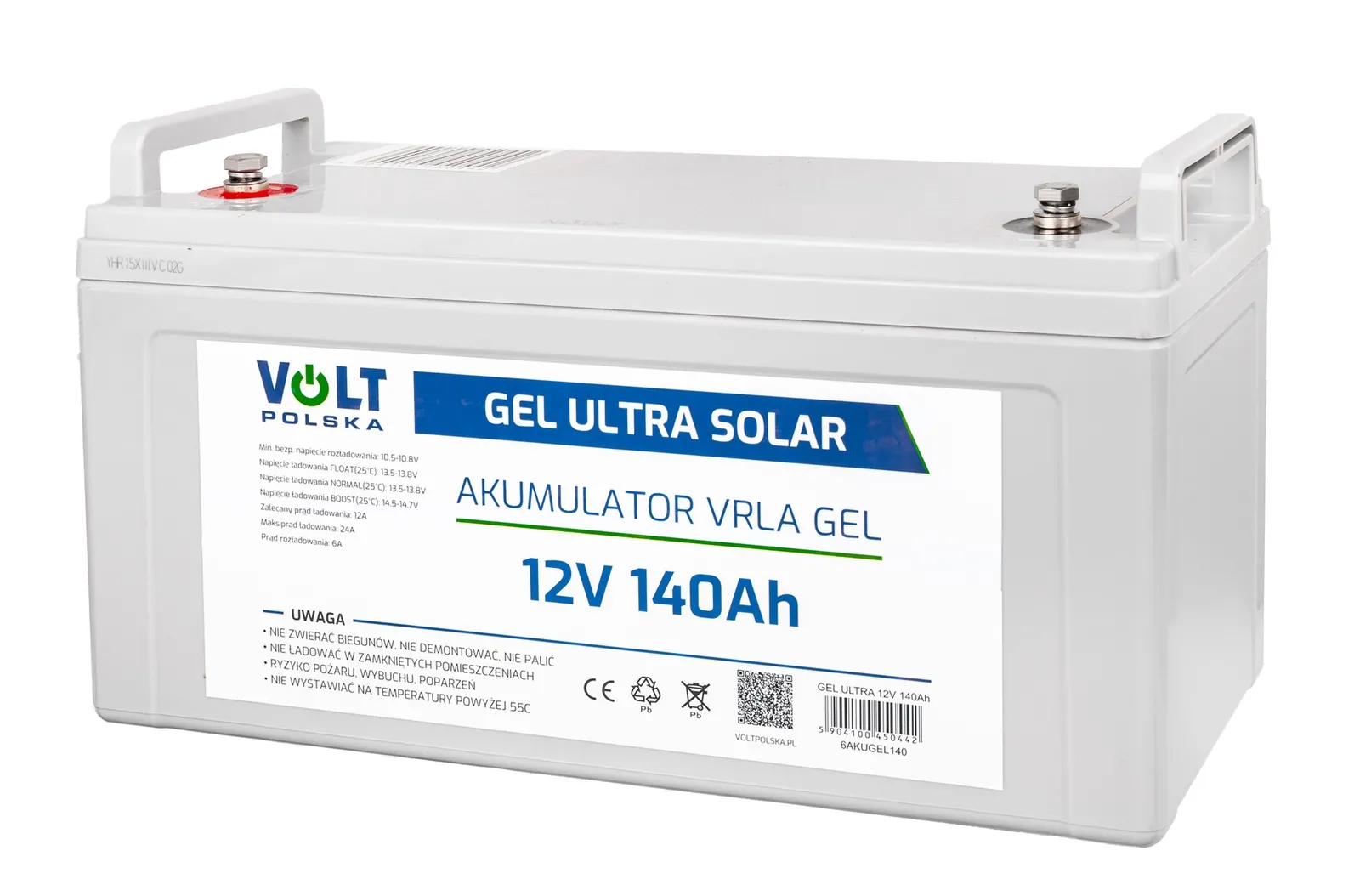 Akumulator żelowy głębokiego rozładowania 12V 140Ah GEL ULTRA SOLAR VOLT POLSKA