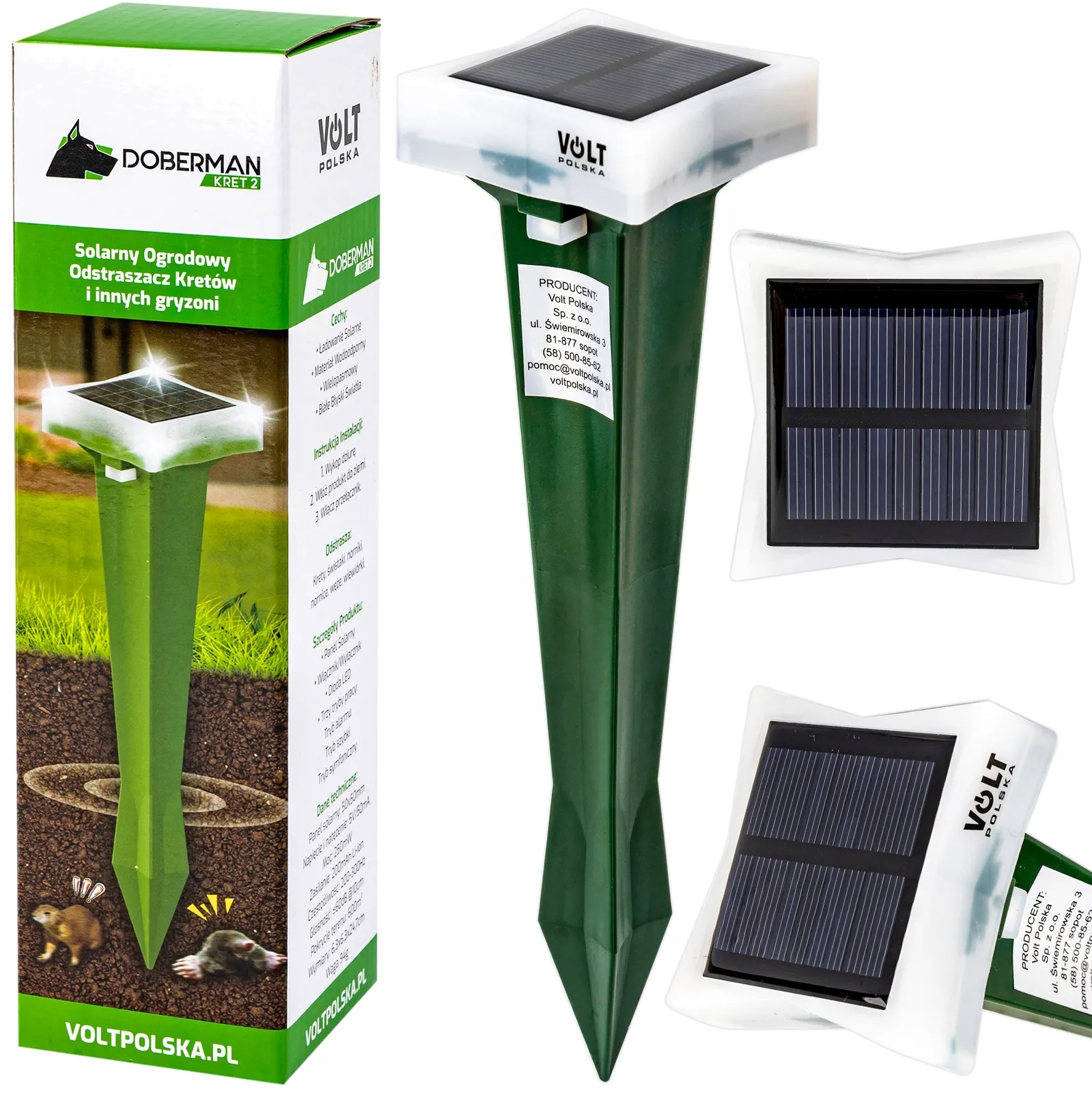 Odstraszacz solarny gryzoni kun myszy szczurów kretów wodoodporny VOLT POLSKA