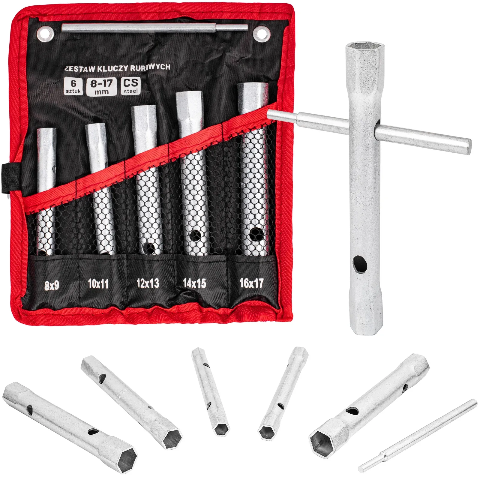 Klucze rurowe 8-17 mm zestaw kluczy 6 el. +płachta AW NARZĘDZIA