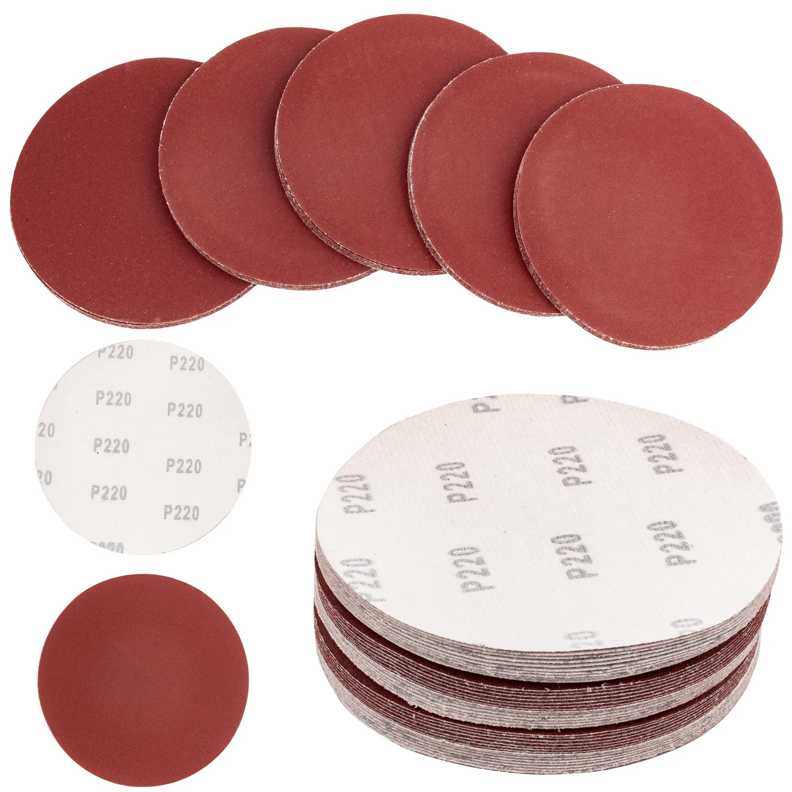 Papier ścierny na rzep krążek dysk 150mm P220 50szt SILVER