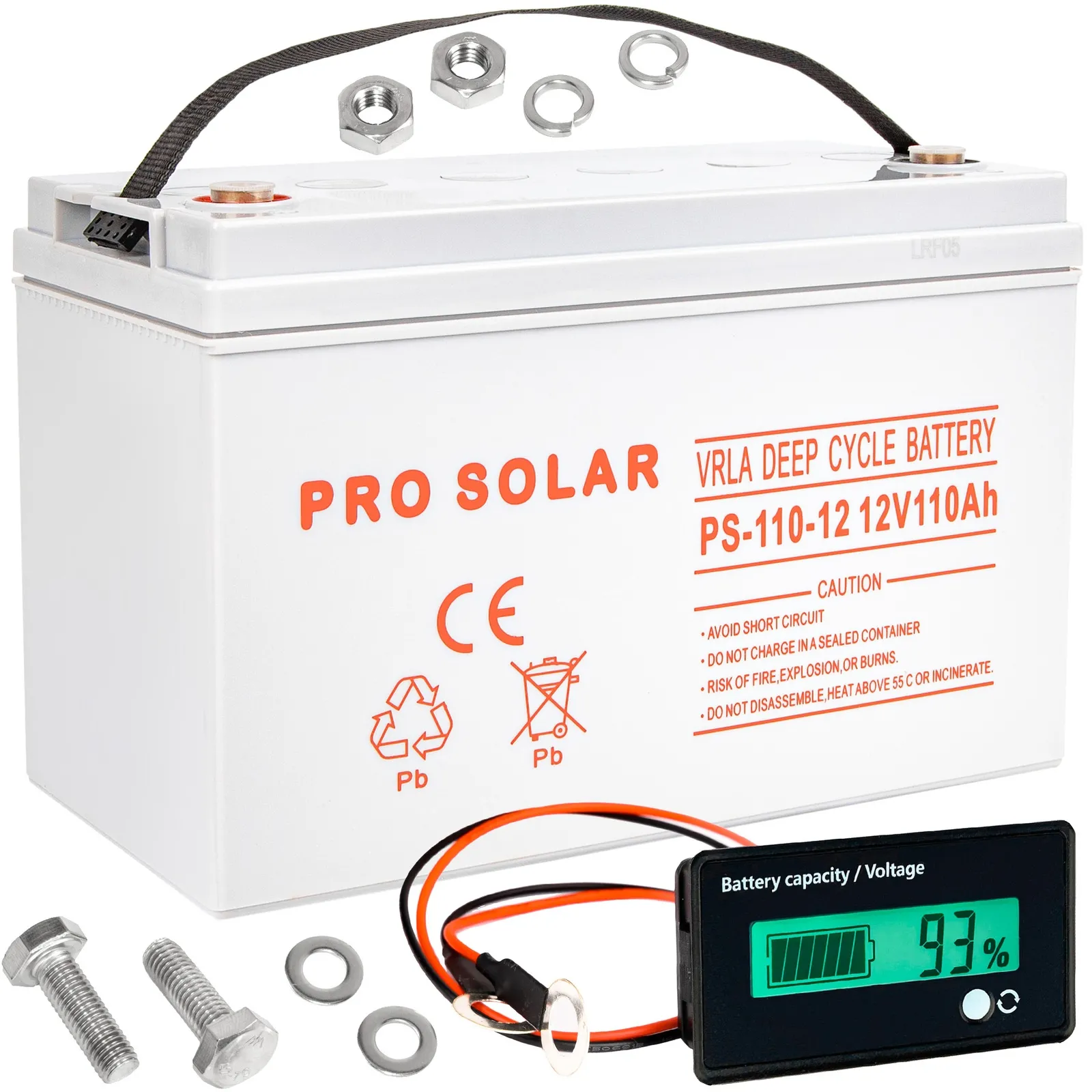 Akumulator AGM 12V 110Ah Deep Cycle + wyświetlacz LCD VOLT POLSKA