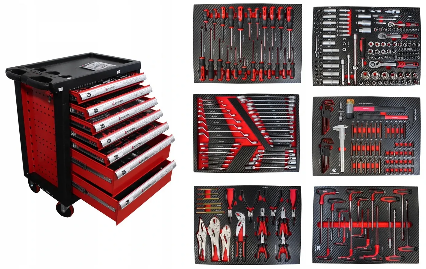 Profesjonalna Szafka Narzędziowa Wózek Warsztatowy 7 szuflad 333 el TRADE HOUSE