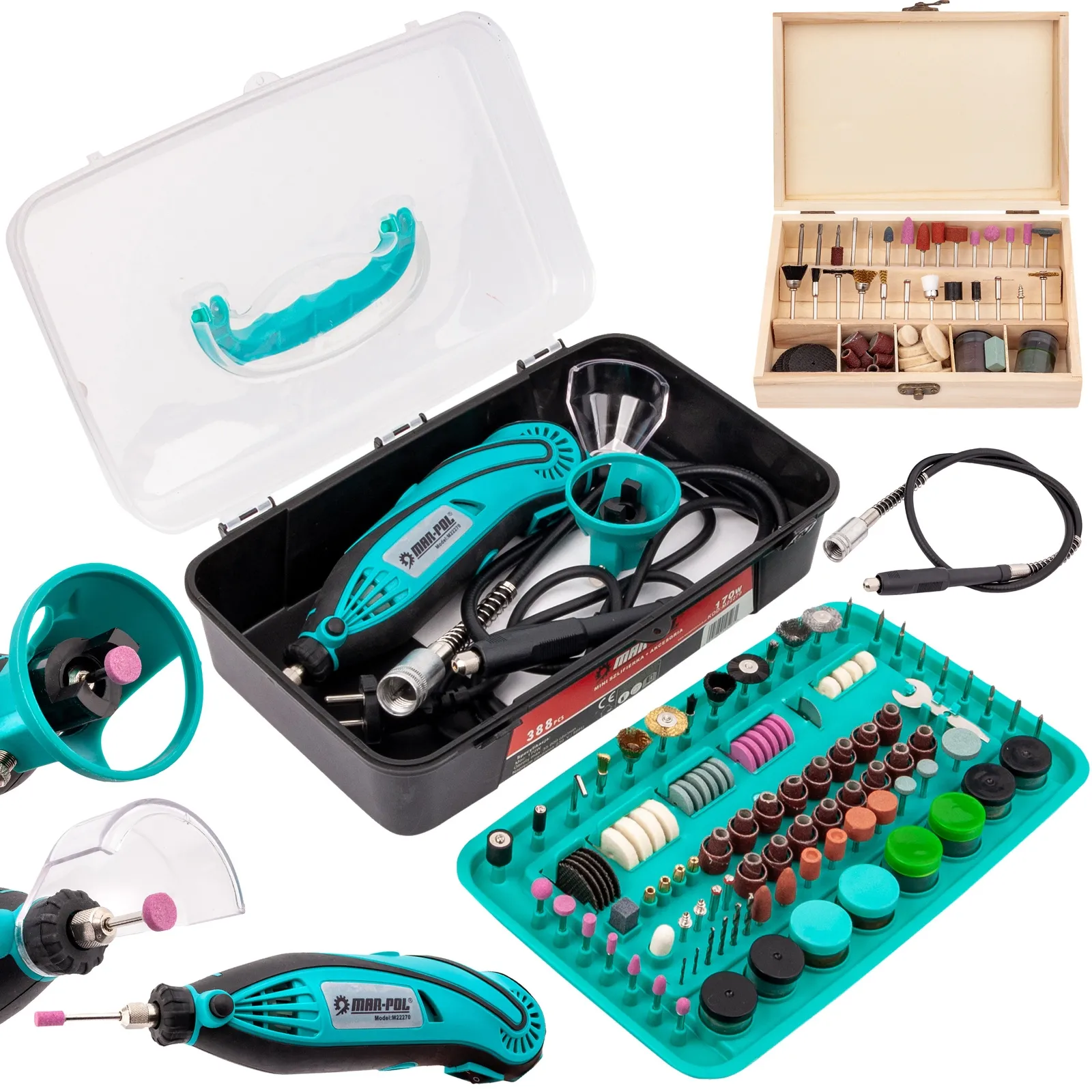 Multiszlifierka MINI 270W 388el MAR-POL + Zestaw DRILL 100el