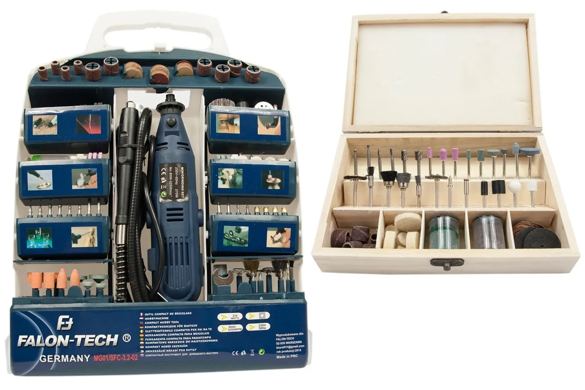 Multiszlifierka MINI 270W 400el + Zestaw DRILL 100el FALON-TECH
