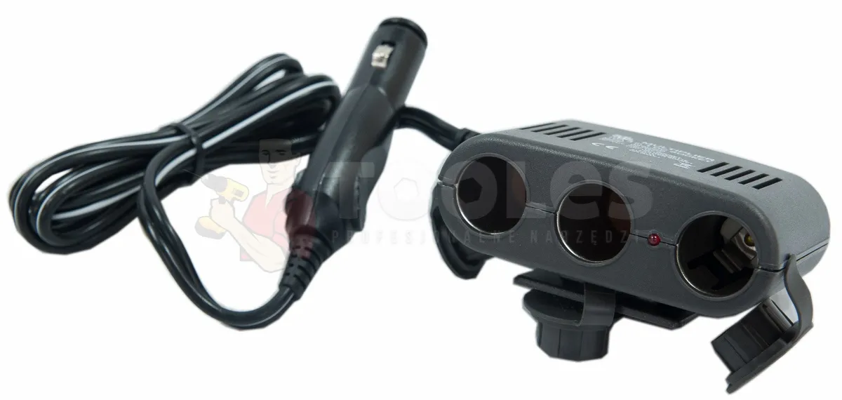 Trójnik rozgałęziacz gniazda zapalniczki 12V-24V + USB