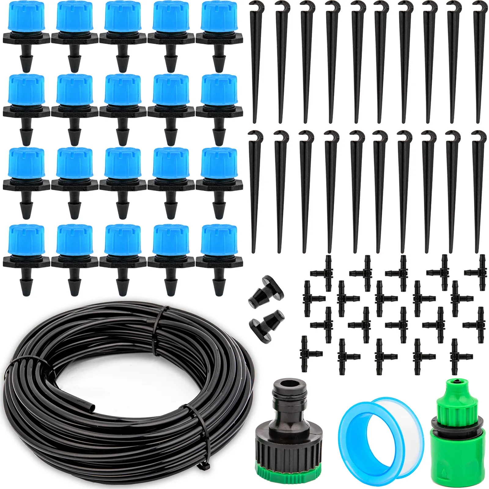 Zestaw do nawadniania kropelkowego 67 elementów + wąż 20m TOOLES