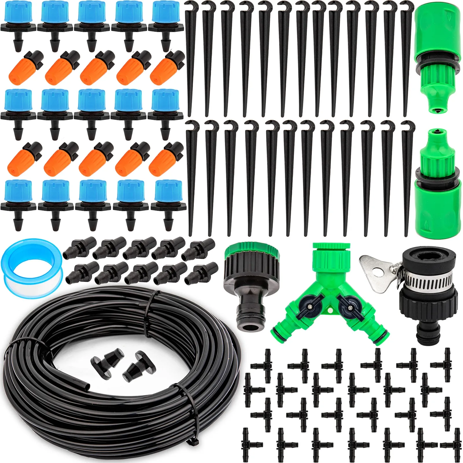2w1 zestaw do nawadniania irygacji 96 elementów + wąż 20m TOOLES