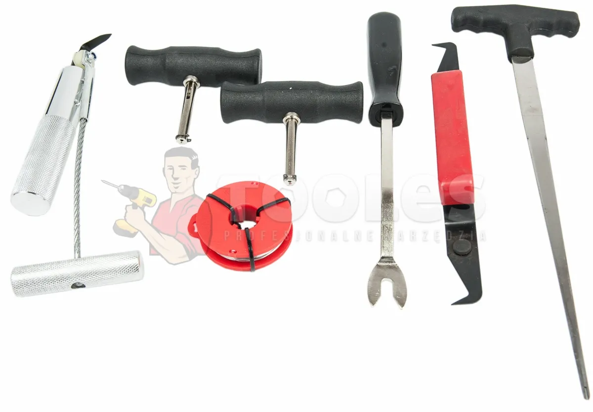 Zestaw do wycinania demontażu szyb samochodowych 7el GEKO