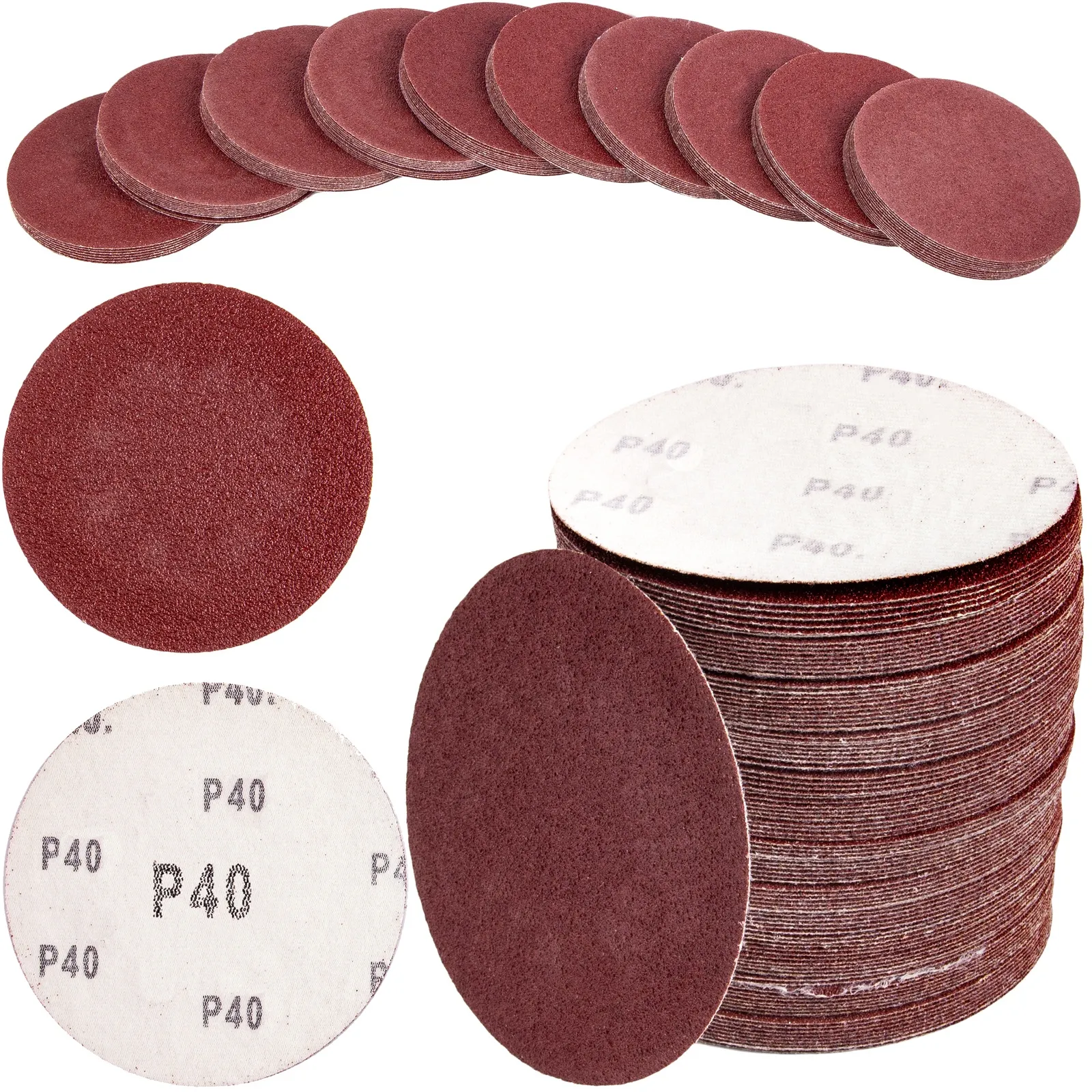 Papier ścierny na rzep krążek dysk 125mm P40 100szt SILVER