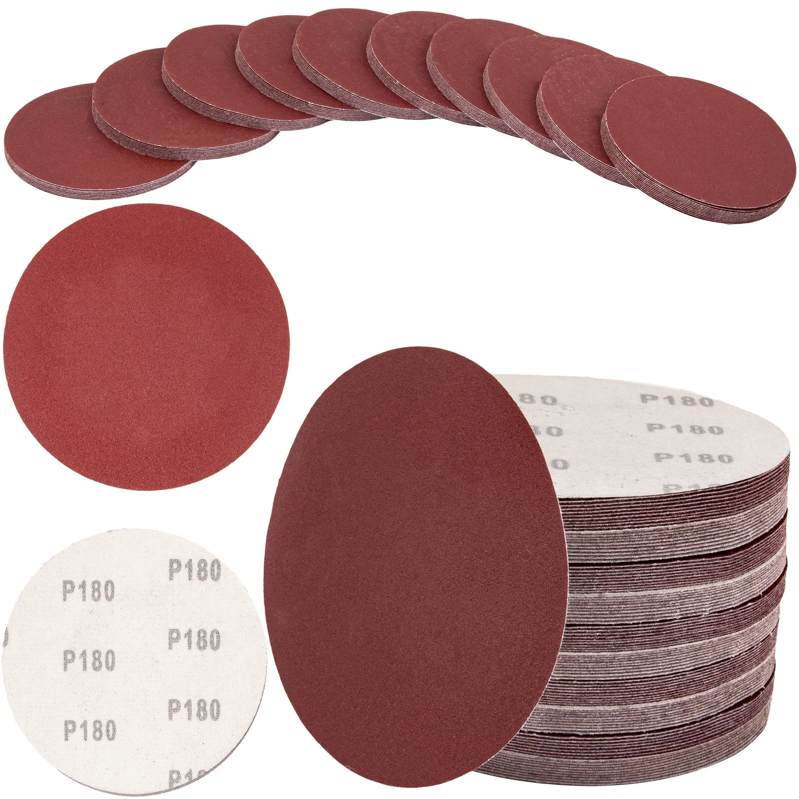 Papier ścierny na rzep krążek dysk 125mm P180 100szt SILVER