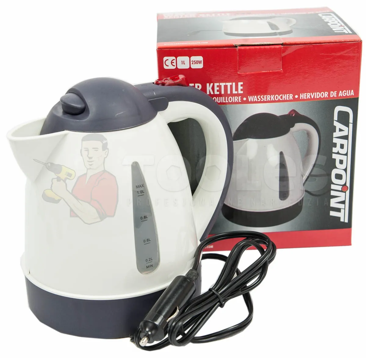 Czajnik samochodowy do Auta i TIRa 1L Płyta grzewcza 24V CARPOINT