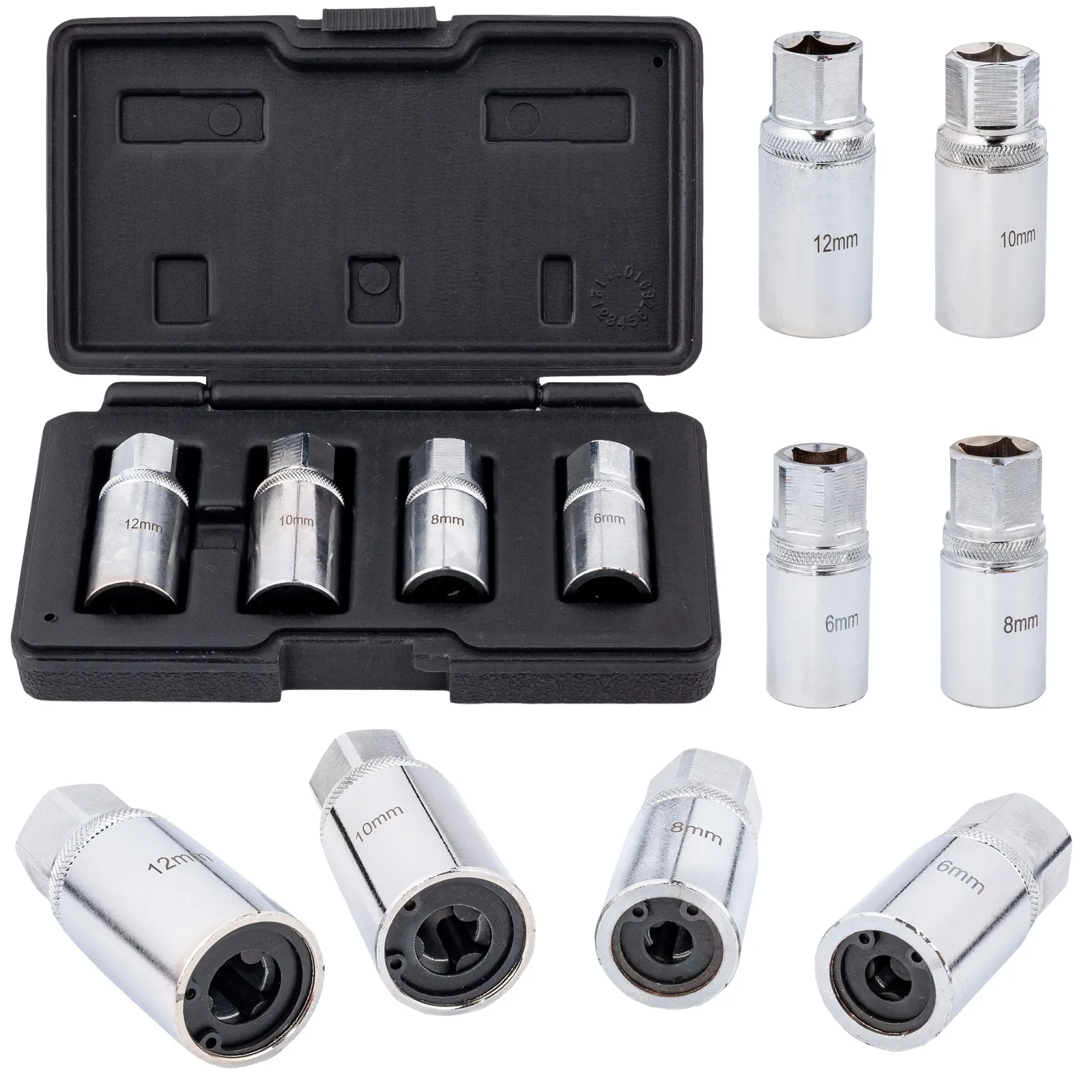 Nasadki klucze do urwanych śrub i szpilek 6-12mm 4el FALON-TECH