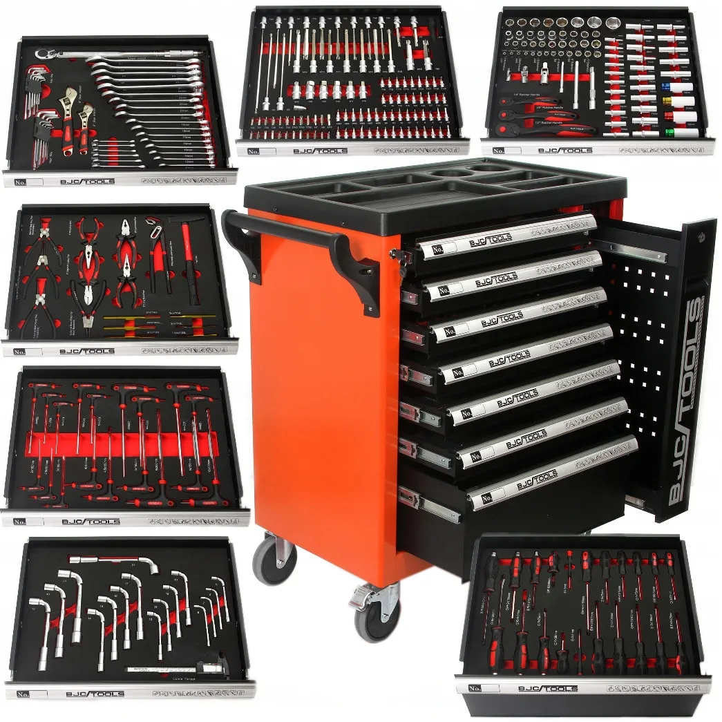 Profesjonalna Szafka Narzędziowa Wózek Warsztatowy 7 szuflad 298 el BJC