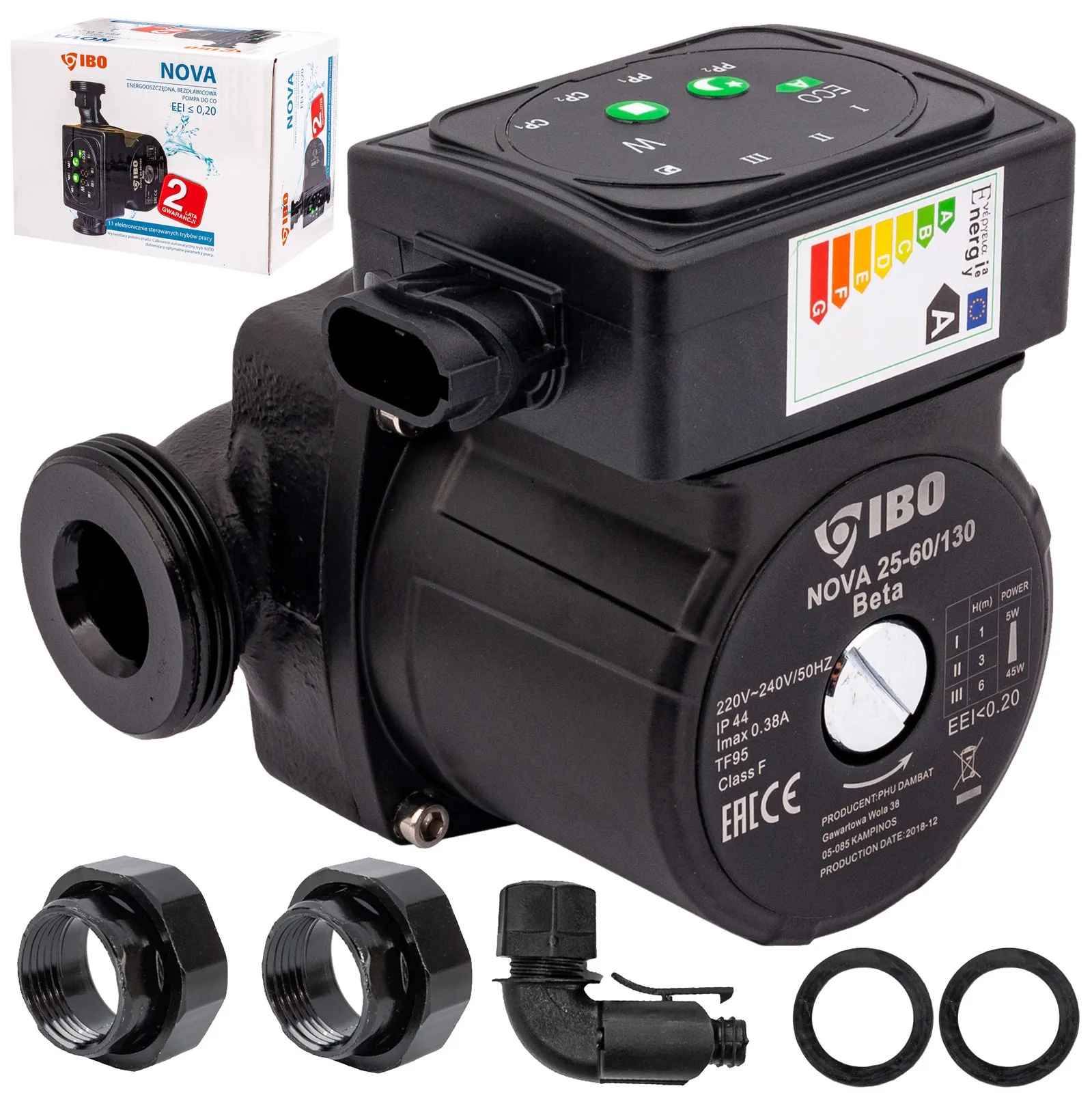 Pompa cyrkulacyjna obiegowa do pieca C.O. BETA NOVA 25-60/130 IBO POMPY