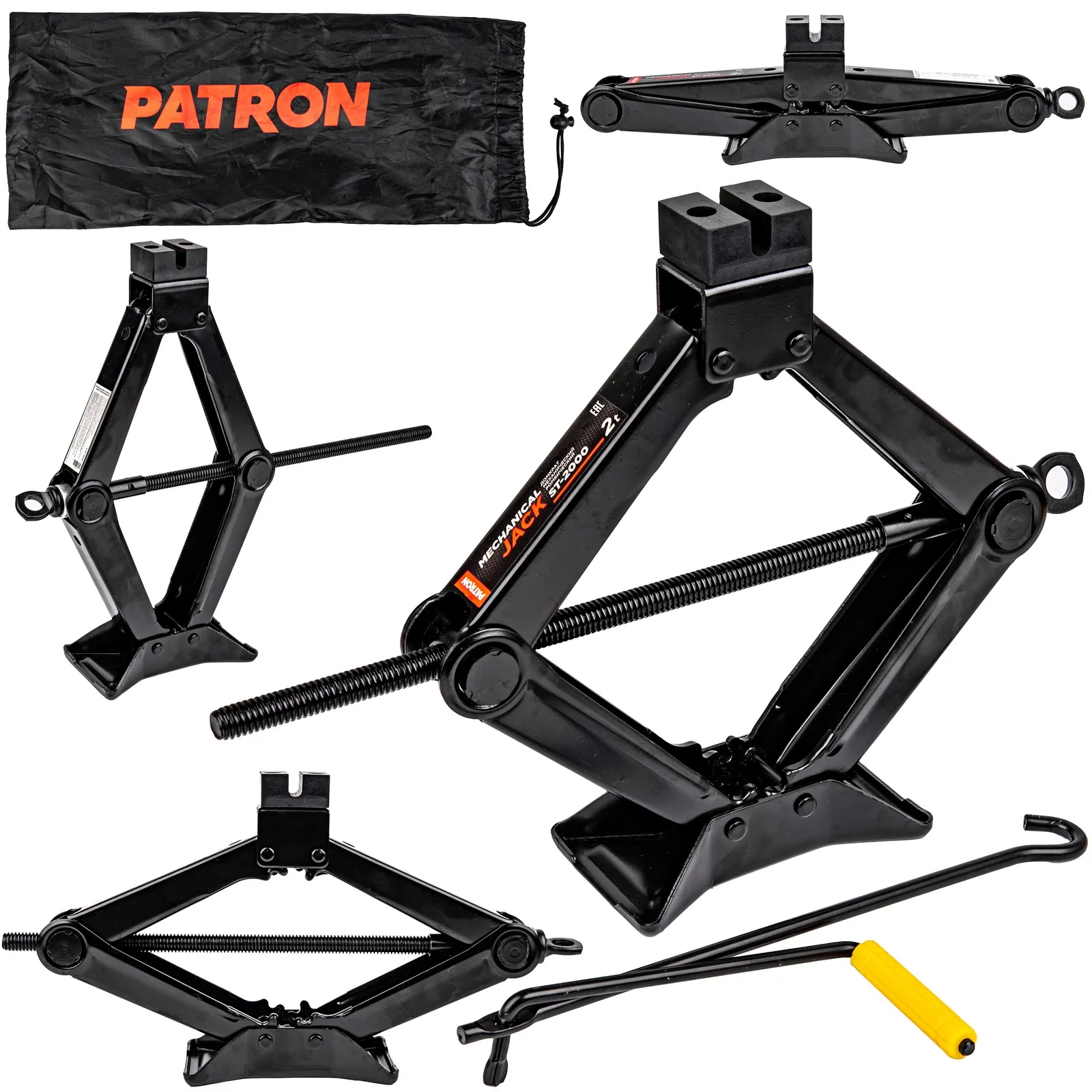 Podnośnik samochodowy trapezowy 2T + guma + pokrowiec FORCEKRAFT