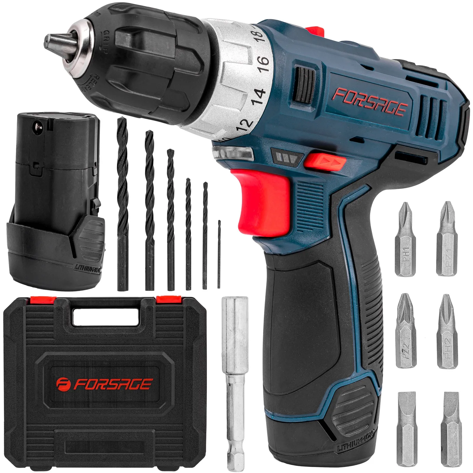 Wiertarko-wkrętarka akumulatorowa 12V FORSAGE