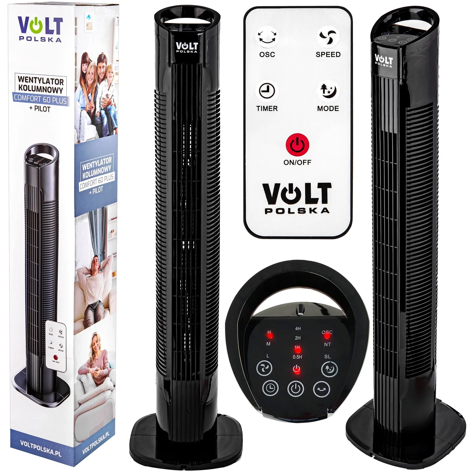 Wentylator wiatrak kolumnowy Comfort Plus 60W z pilotem VOLT POLSKA