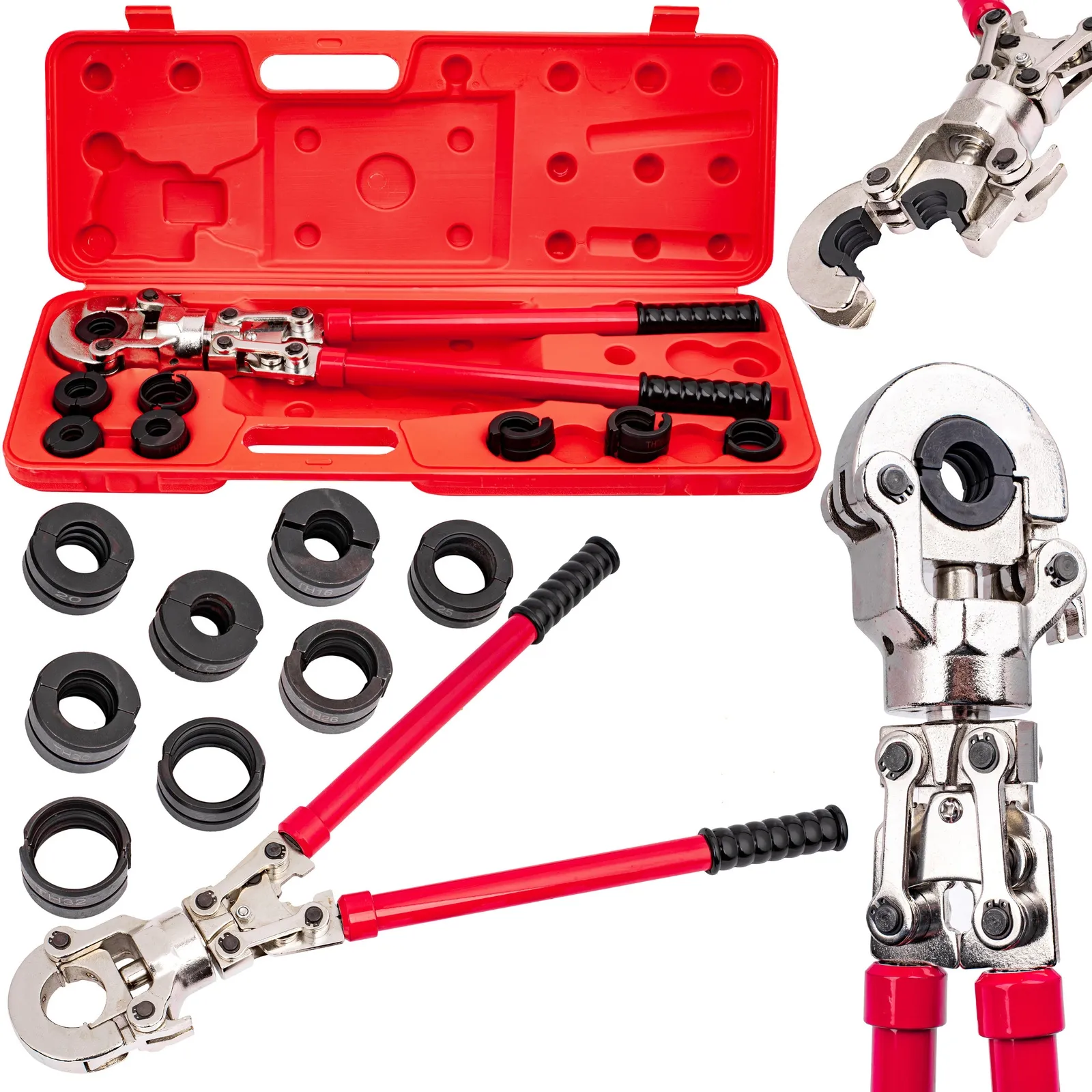 Zaciskarka Prasa Praska Hydrauliczna do rur PEX AL 8 matryc głowic SILVER