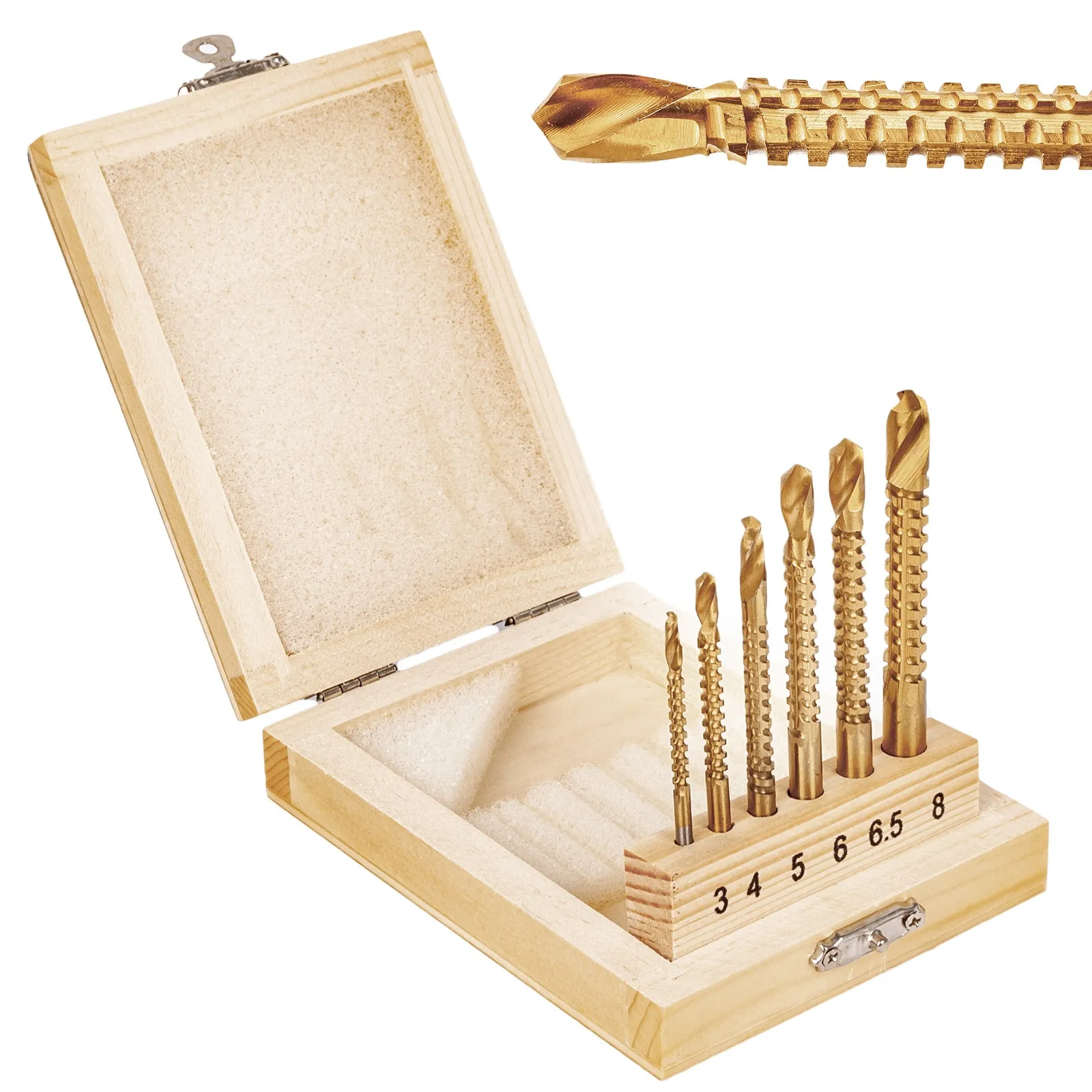 Wiertła frezujące HSS-TiN 3-8mm 6 szt. SILVER