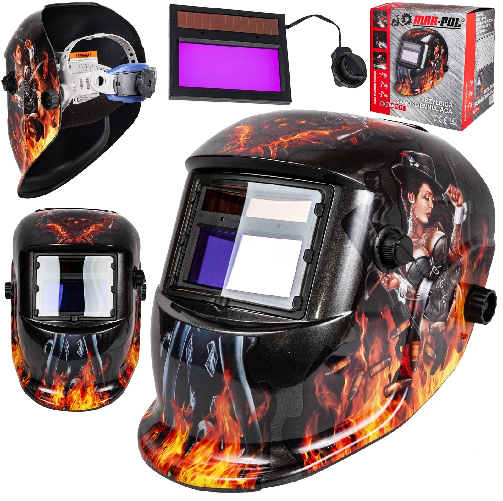 Maska spawalnicza przyłbica samościemniająca Gangsterka MAR-POL