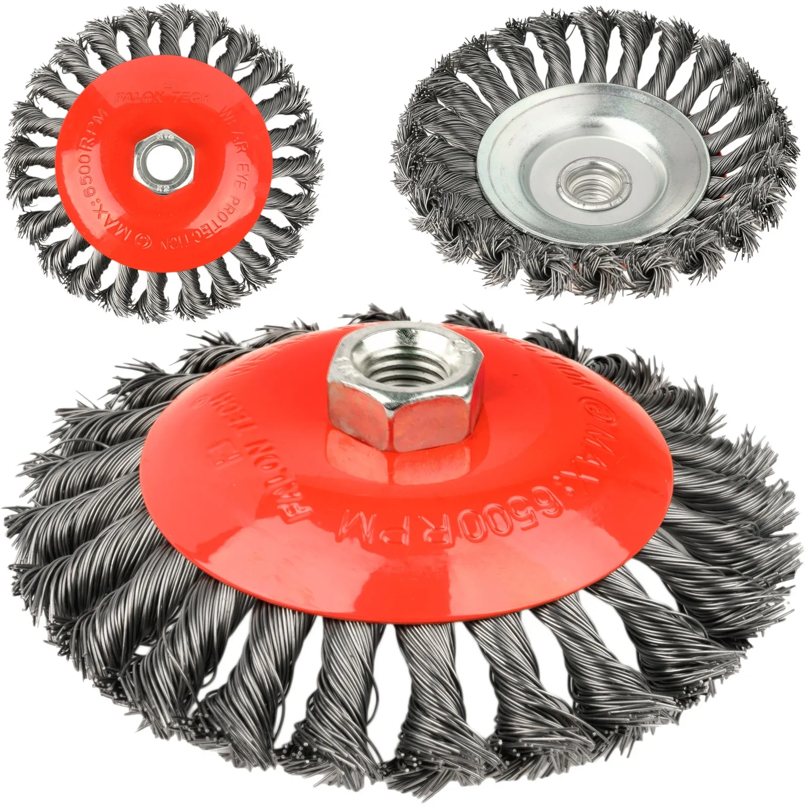 Szczotka druciana drut skręcany Czołowa Boczna M14 125mm GEKO