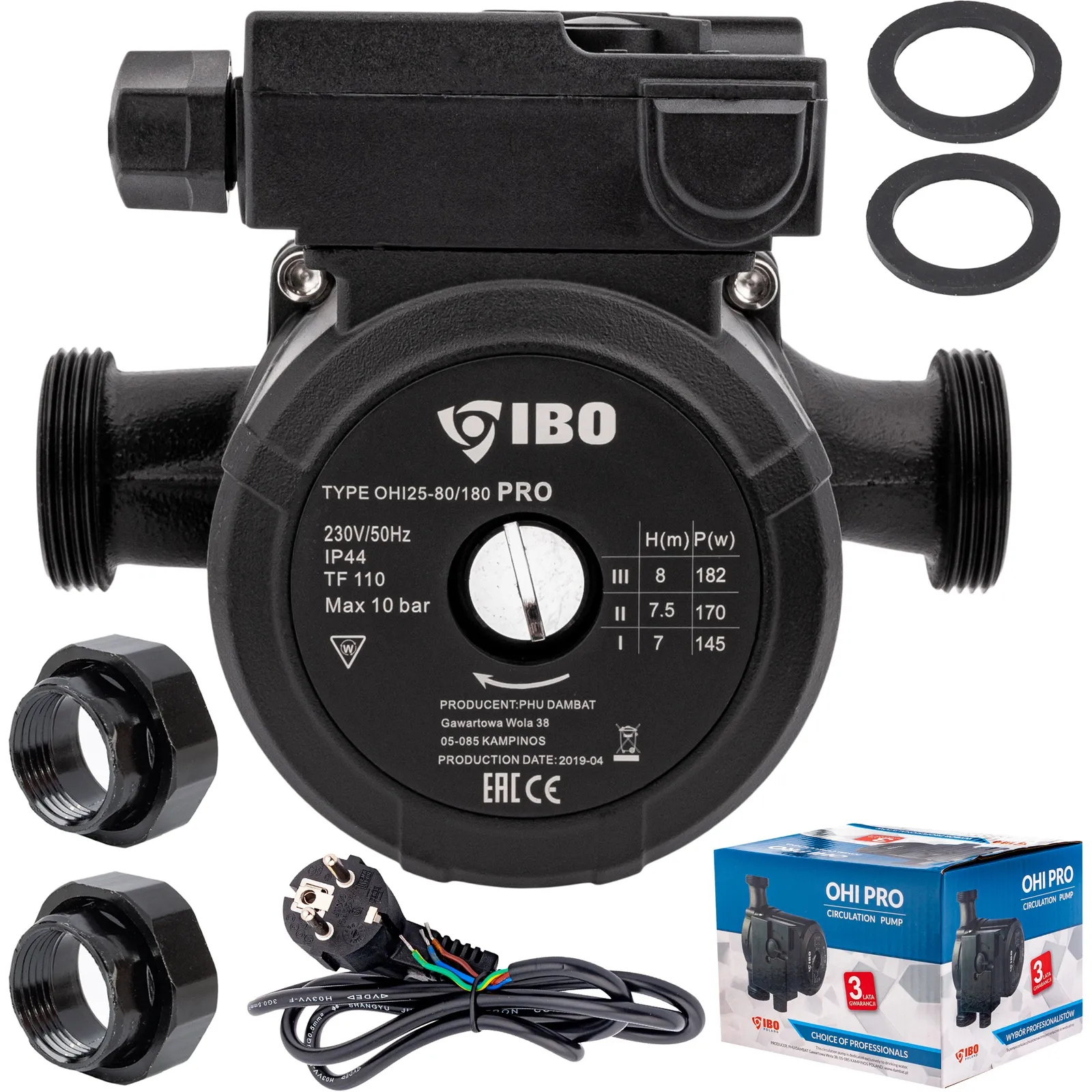 Pompa cyrkulacyjna obiegowa do pieca C.O. OHI 25-80/180 PRO IBO