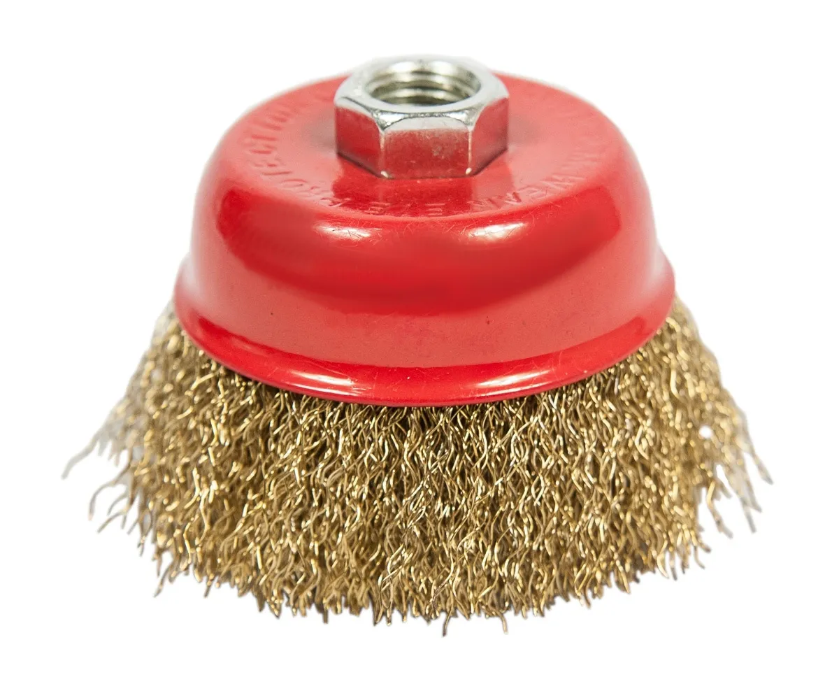 Szczotka druciana doczołowa drut mosiądz M14 75mm MAR-POL