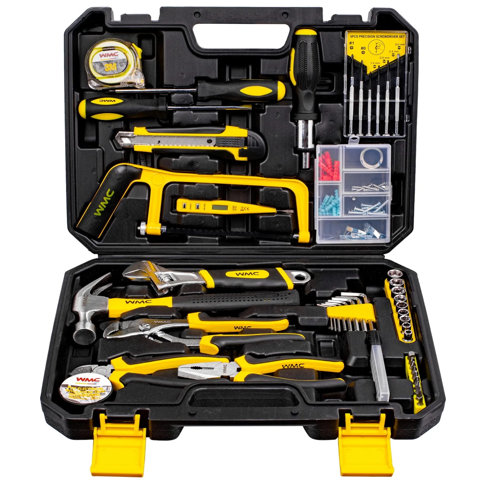 Zestaw narzędziowy klucze nasadowe wkrętaki bity 100 el. WMC