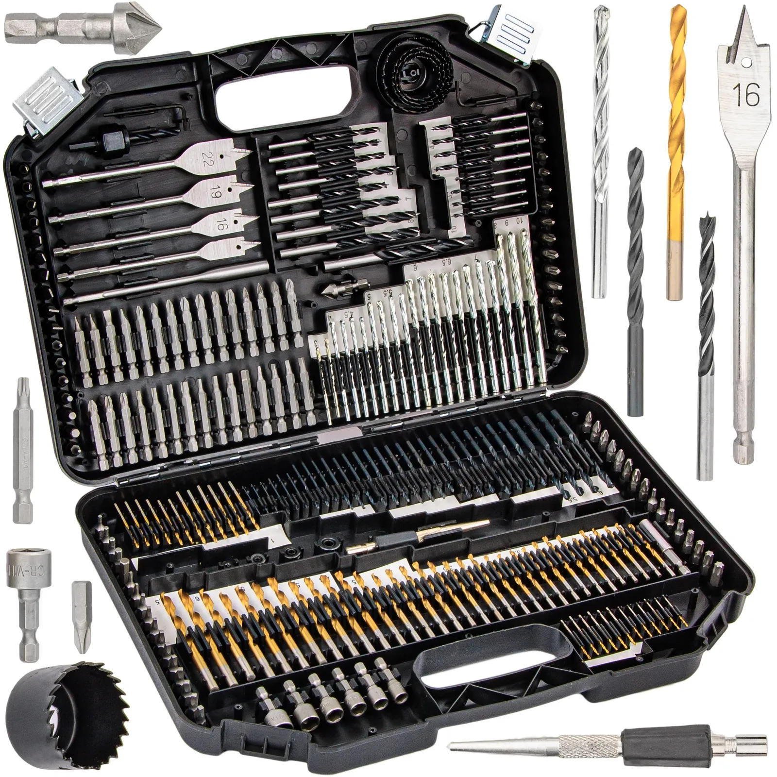 Zestaw wierteł bitów otwornic do metalu drewna betonu 246el MAR-POL