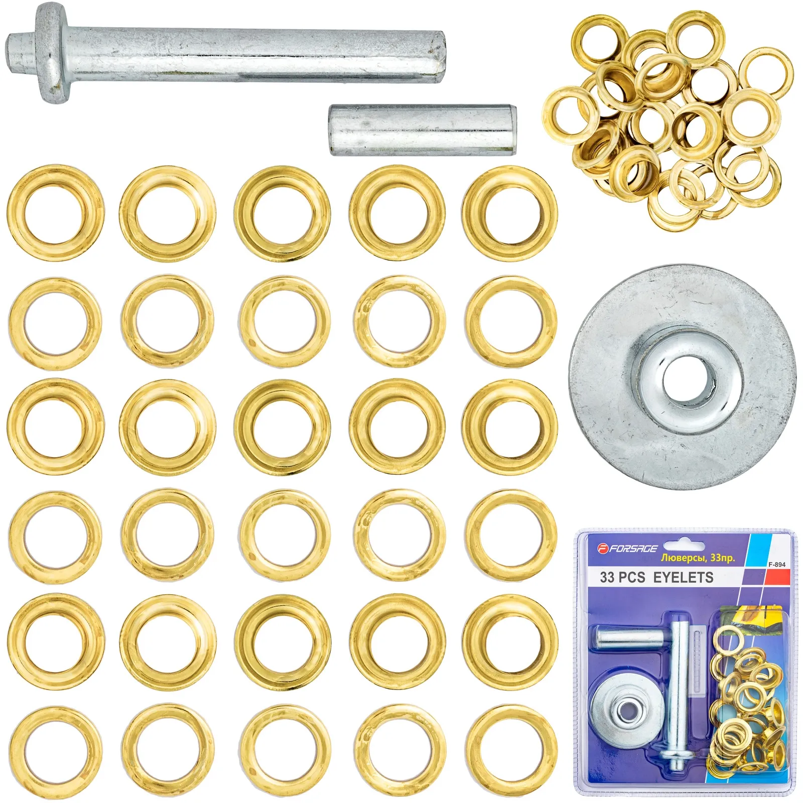 Oczka kaletnicze 33 elementy 22/14 mm FORSAGE