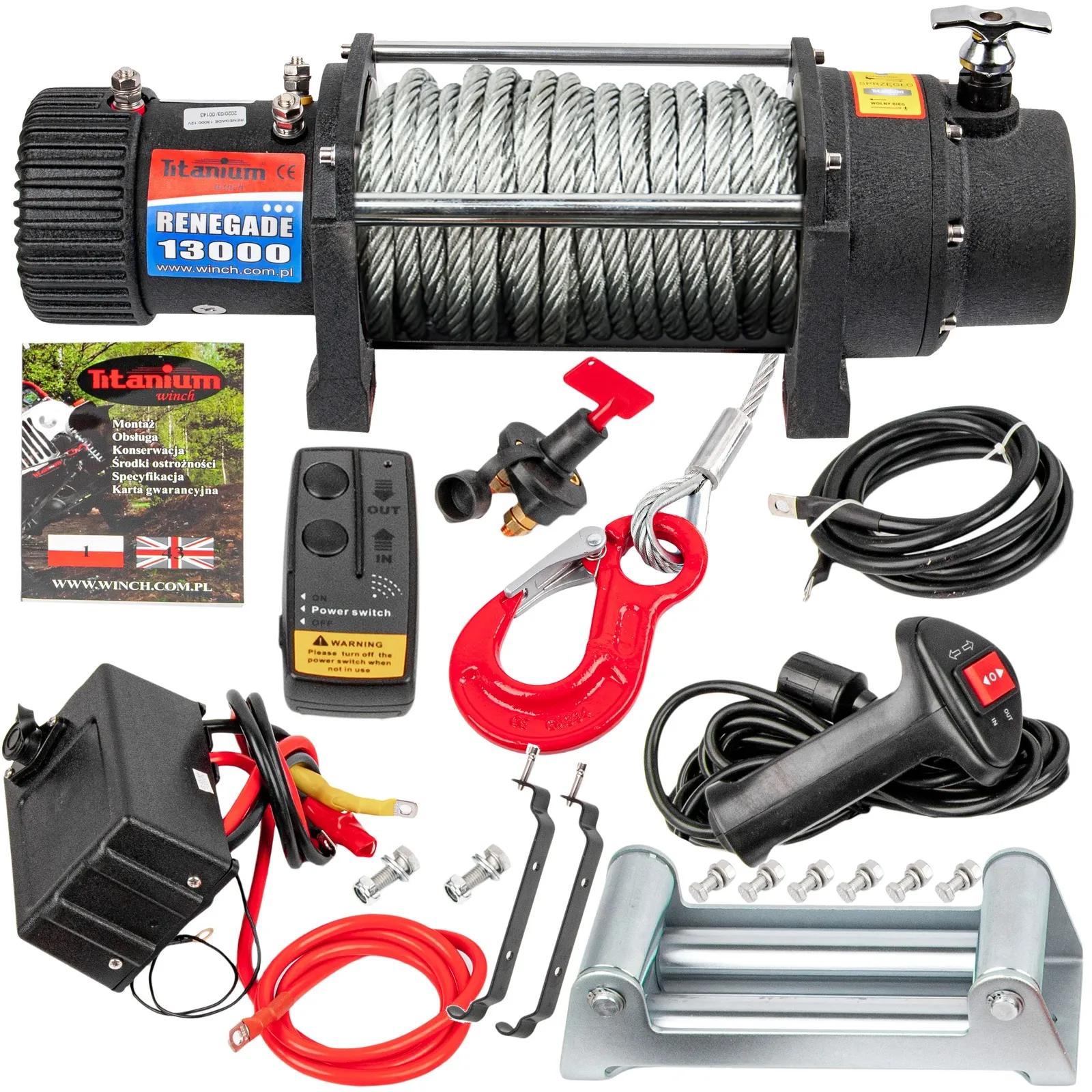 Wyciągarka elektryczna 12V 13000LBS 6T RENEGADE Titanium Winch