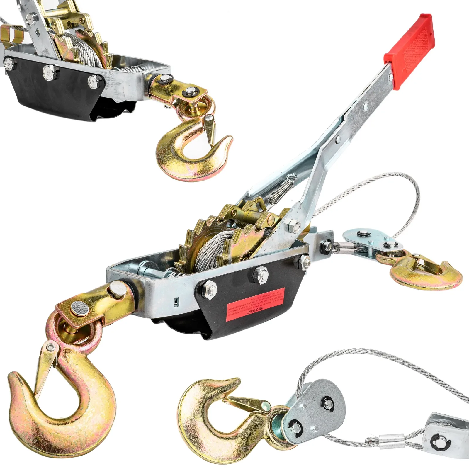 Profesjonalna wyciągarka linowa 4 tony 4T podwójne zębatki GEKO