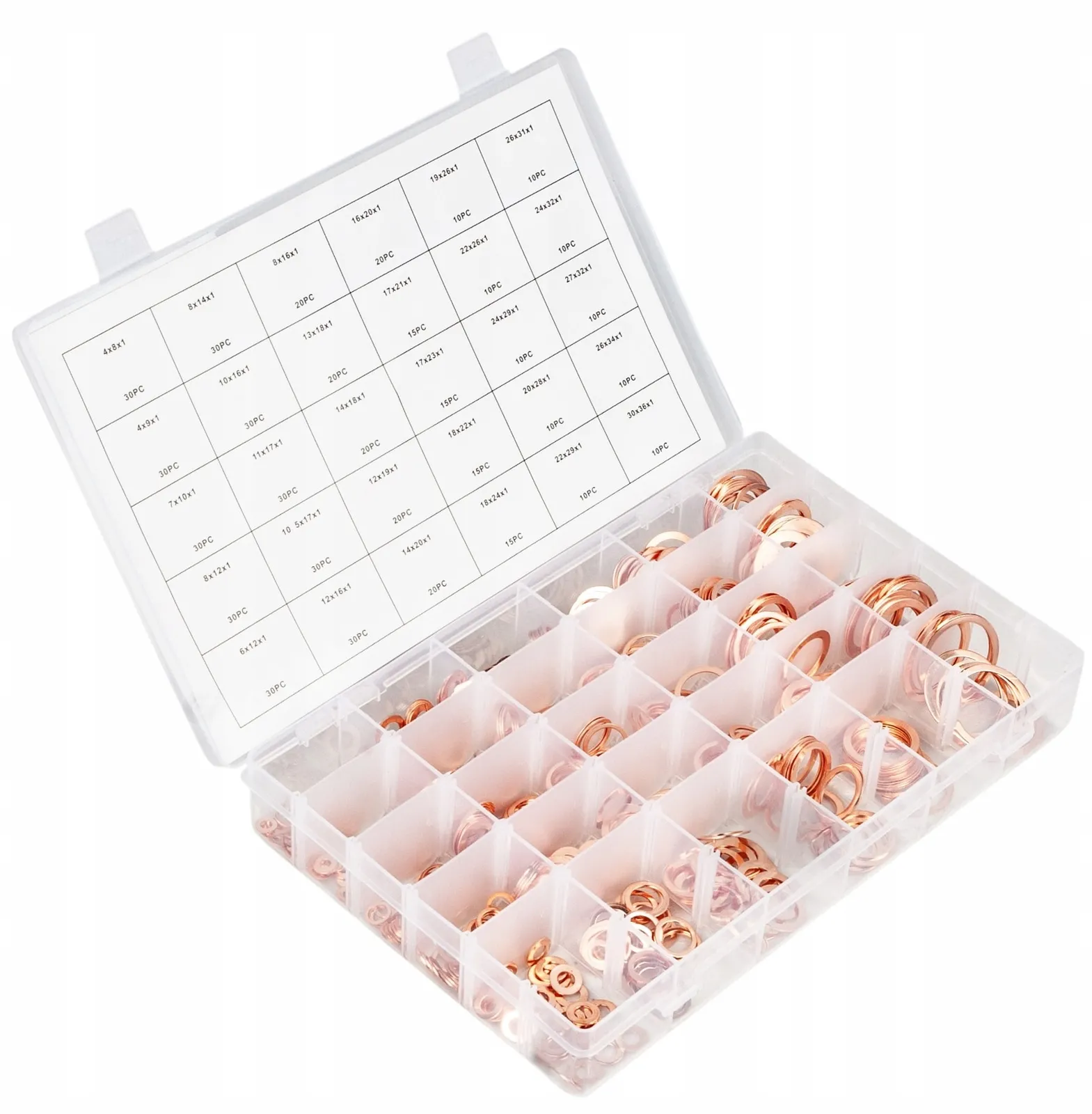 Podkładki miedziane uszczelki 580 sztuk GEKO